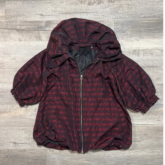 Twelve Couture Y2K 2009 Large Crinkle Jacket Goth Vamp Plaid Whimsygoth Witchy - Picture 1 of 7